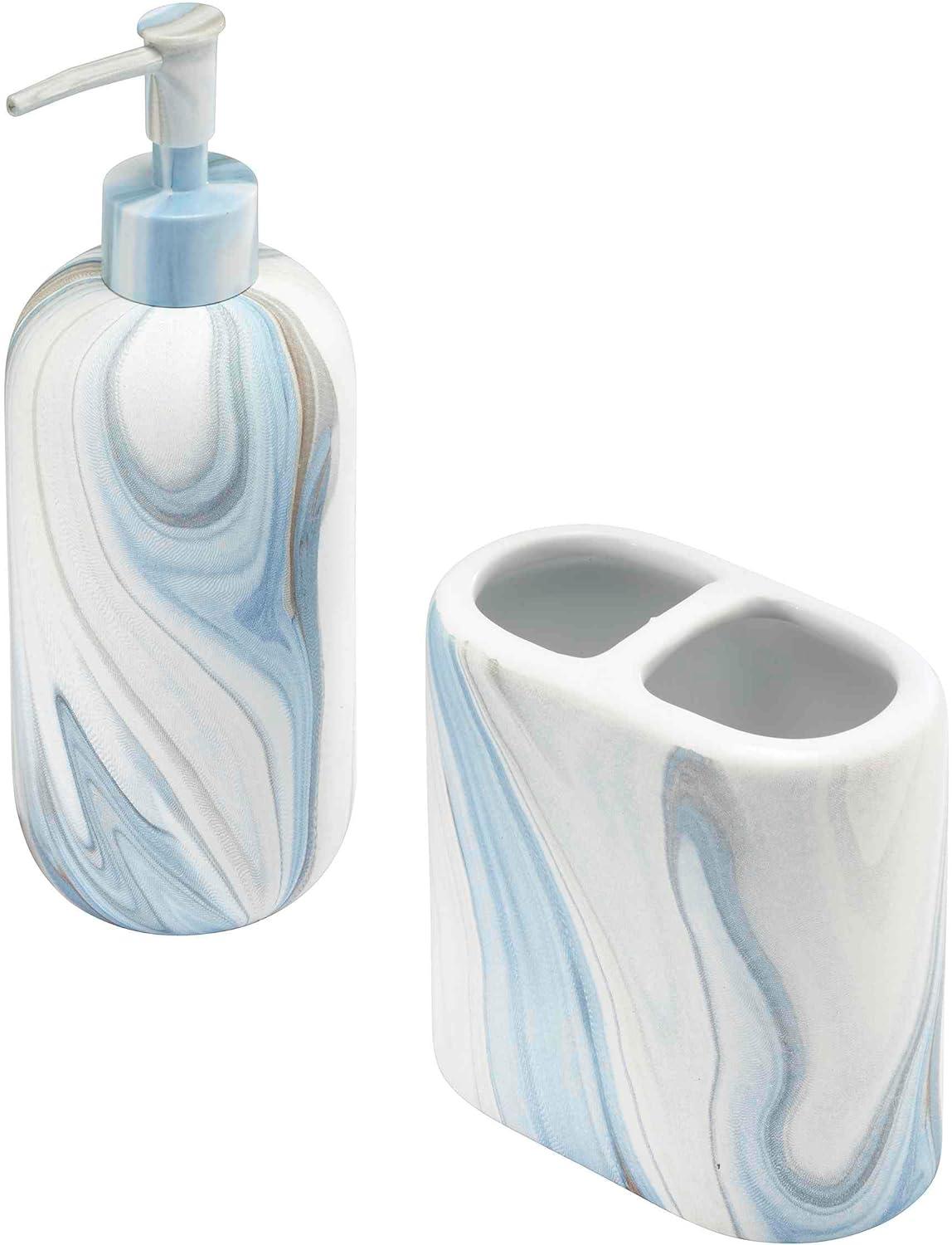 Avanti Linens Waves Toothbrush & Lotion Dispenser Set