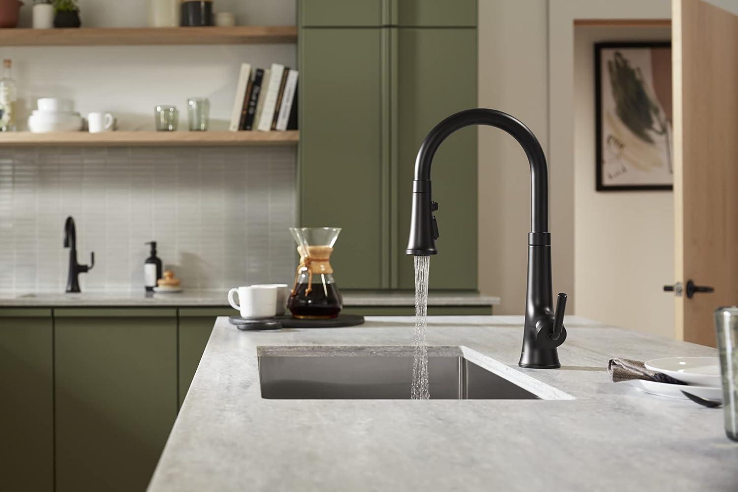 Tone Single Handle Pull Down Kitchen Sink Faucet with Three-Function Pull Down Sprayer