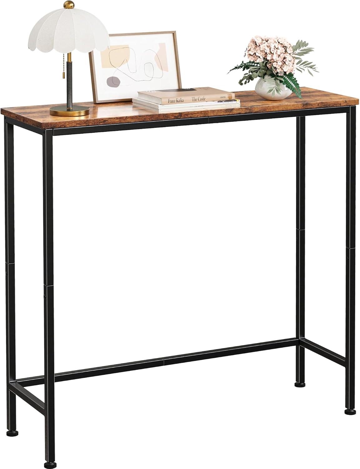 Narrow Console Table, 29.5" Small Entryway Table, Thin EntranceTable, Sofa Table, Behind Couch Table, DisplayTable, for Hallway, Bedroom, Living Room, Foyer, Corridor, Office, Rustic Brown