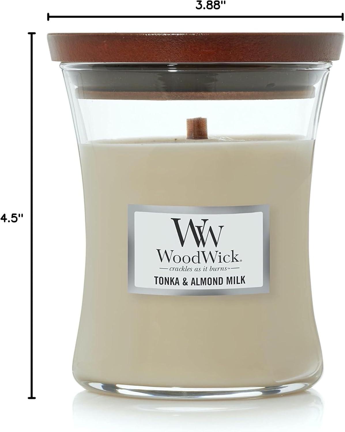 WoodWick Tonka & Almond Milk - 9.7oz Medium Hourglass Candle