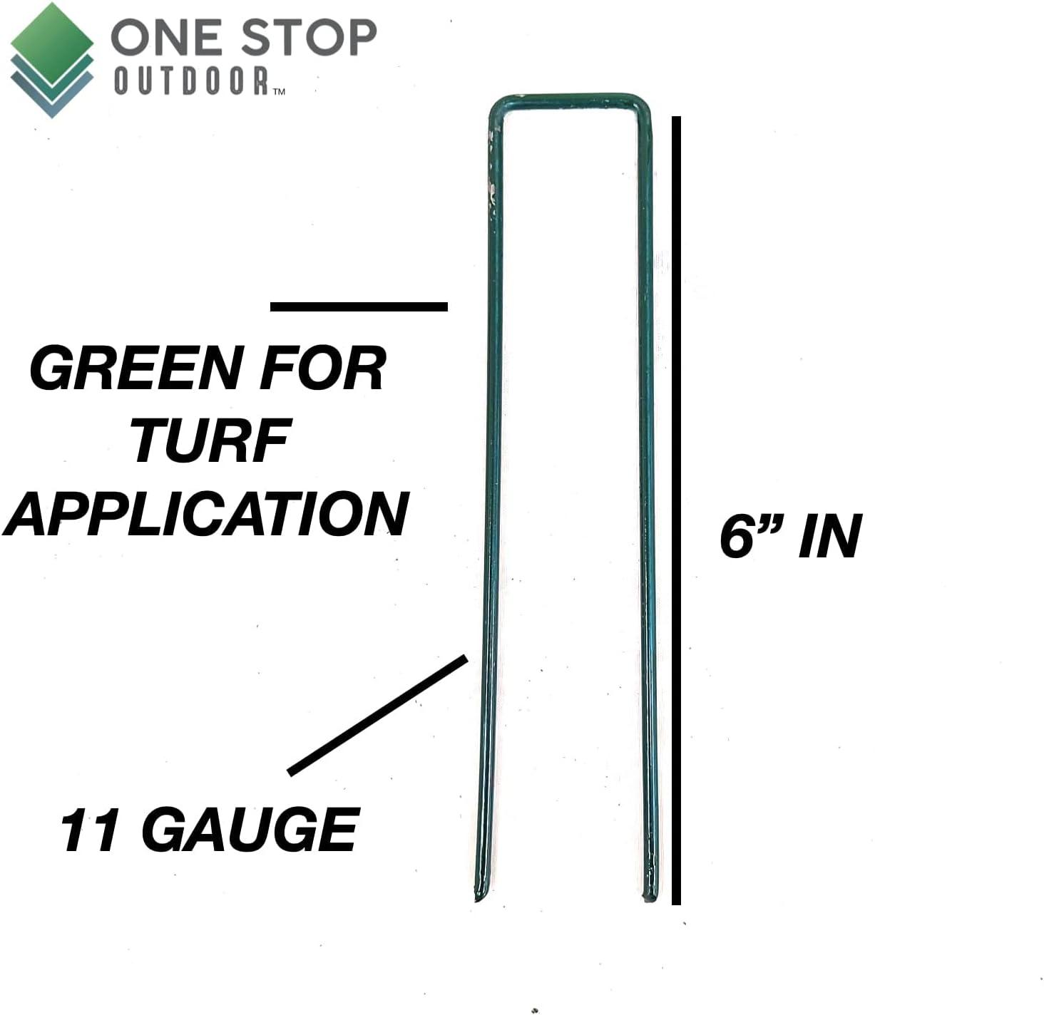 50-Pack Green TOP, 6 Inch Garden Stakes, Landscape Staples, U-Type Turf Stake for Artificial Grass, Rust Proof Sod Pin for Securing Fences Weed Barrier Fabric Outdoor Wires Tents & Tarps