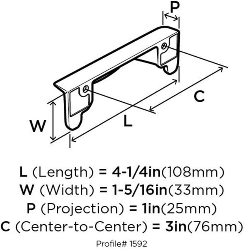 Inspirations 3" Center to Center Cup/Bin Pull