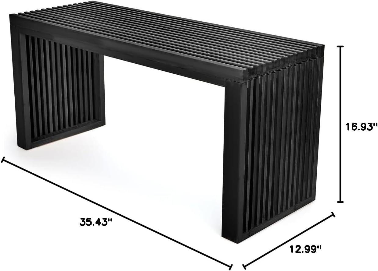 Latitude Run® Seamas Bamboo Bench, Farmhouse Dining Bench Entryway Bench for Living Room, Hallway, Bedroom, Bathroom