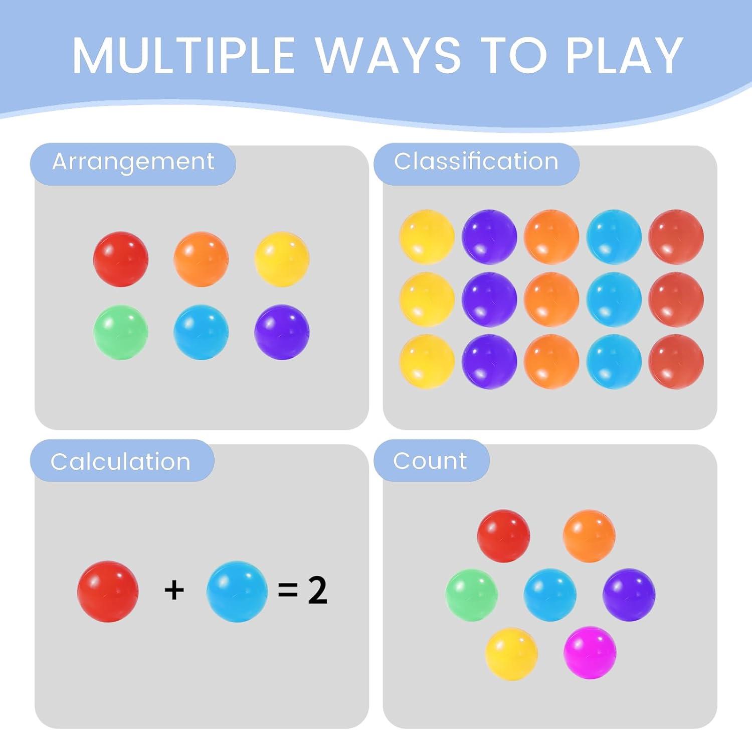 Anvazise 100Pcs Ball Pit Balls Thickened Eco-friendly Smooth Reusable Bite-resistant Hand-on Ability PE Material Macaron Color Pit Balls Kindergarten Toy