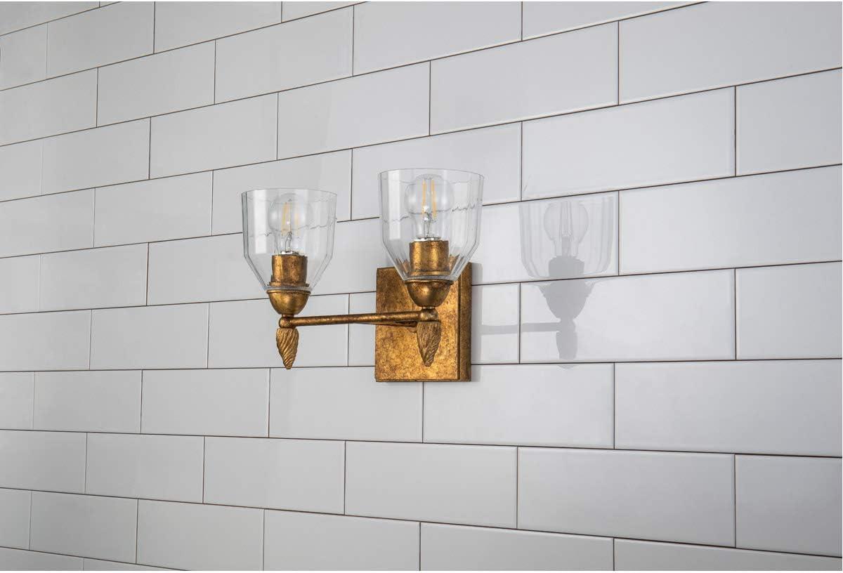 Lucas McKearn Felice 2-light Acorn-shaped Bath Vanity Light in Distressed Gold