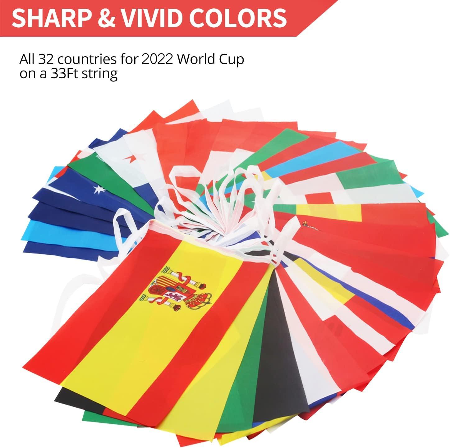 Anley 32 Countries String Flag, International Bunting Pennant Banner, Decoration for Grand Opening, Sports Bar, Party Events