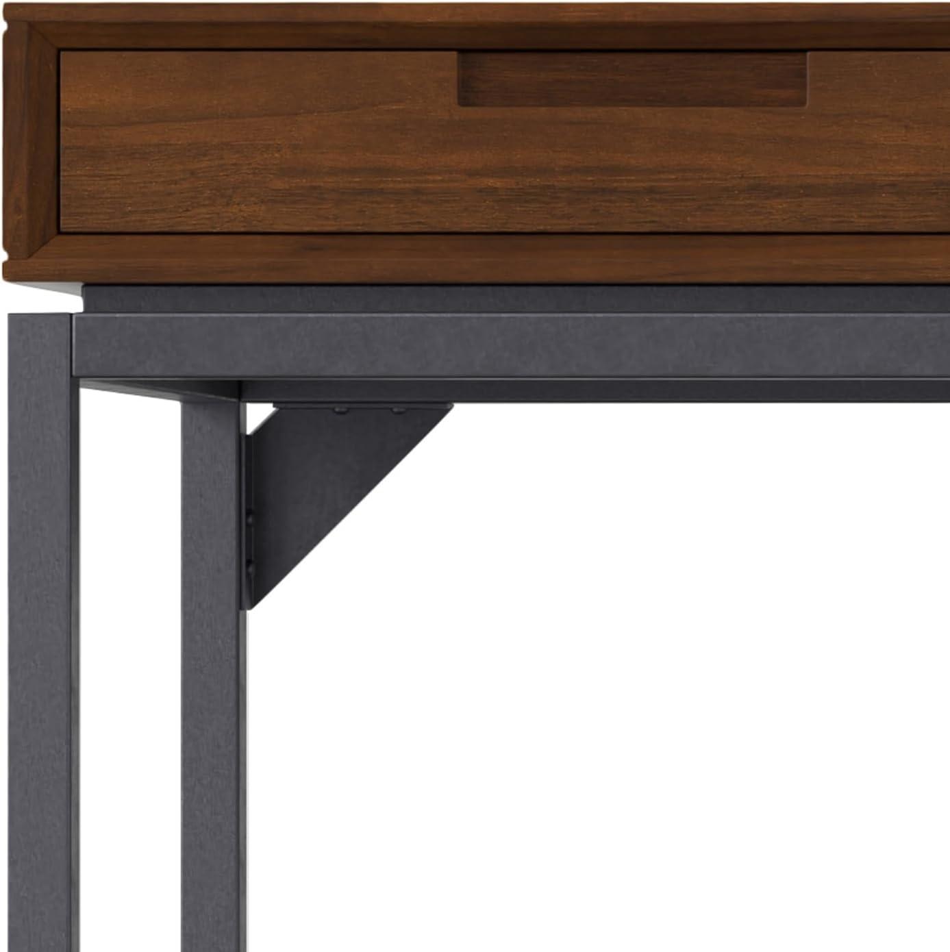 Simpli Home Banting Mid Century Wide Desk In Walnut Veneer