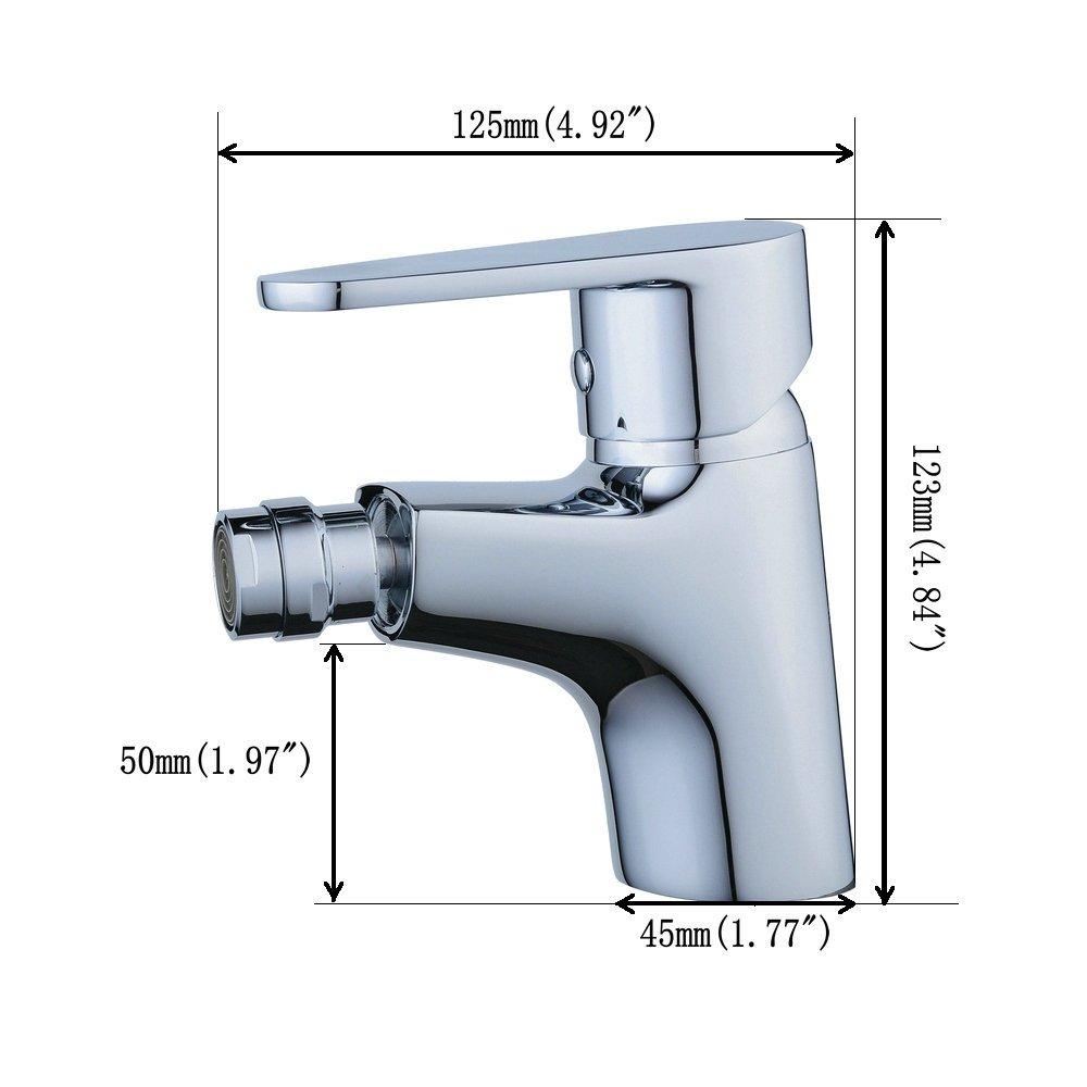 Beelee BL6787 Bath Bidet Faucet Single Hole with Metal Lever Handle