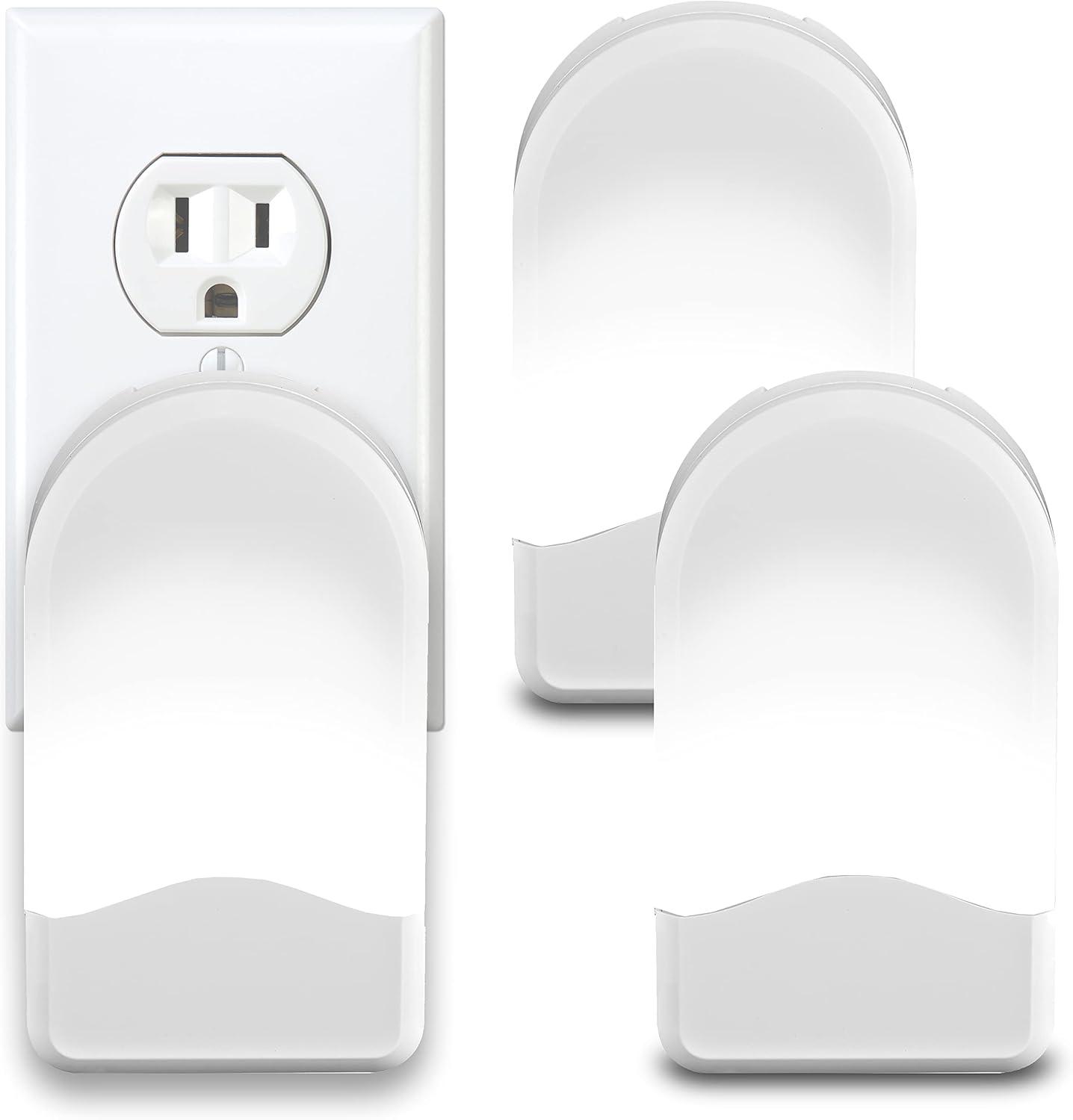 White Plastic LED Battery-Operated Night Light Set