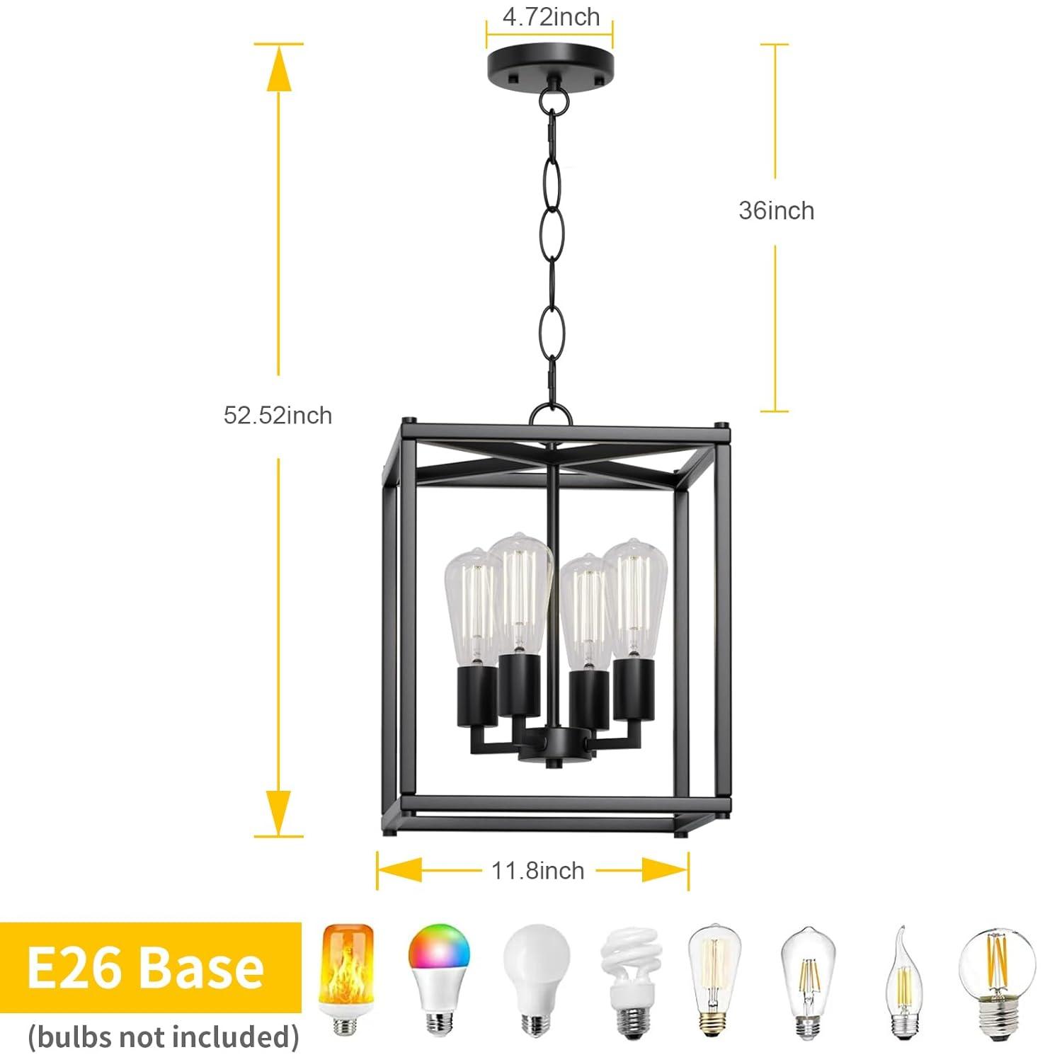 17 Stories Keya 4 - Light Iron Dimmable Lantern Geometric Chandelier