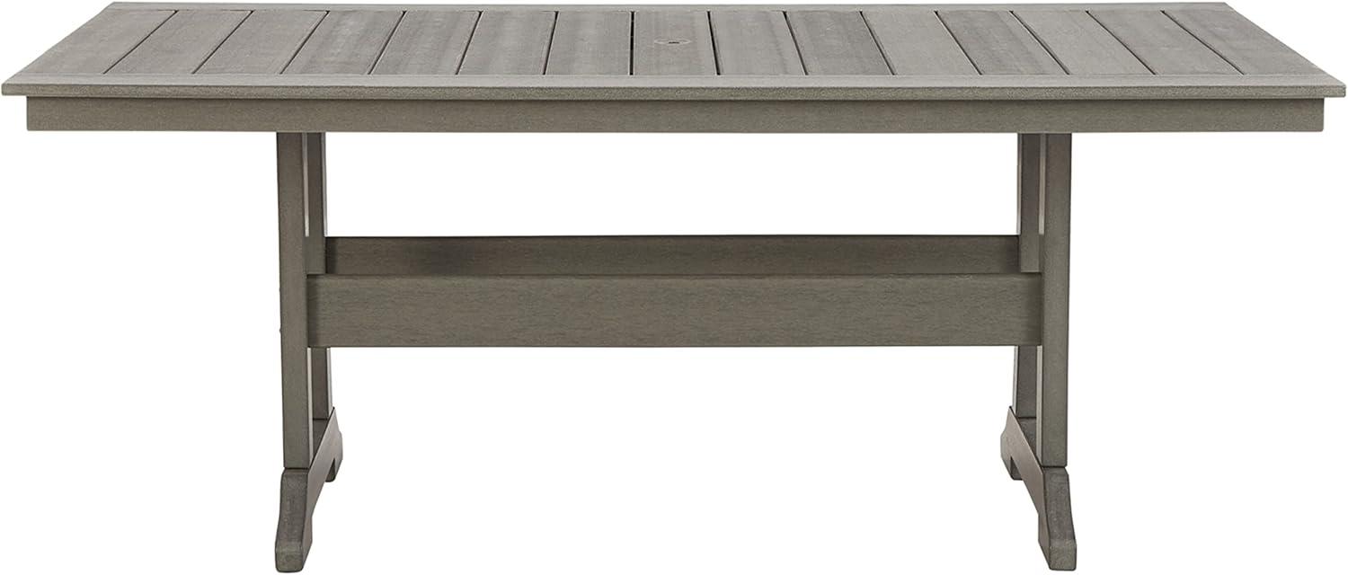 Ashley Furniture Visola Outdoor Plastic Dining Table in Gray