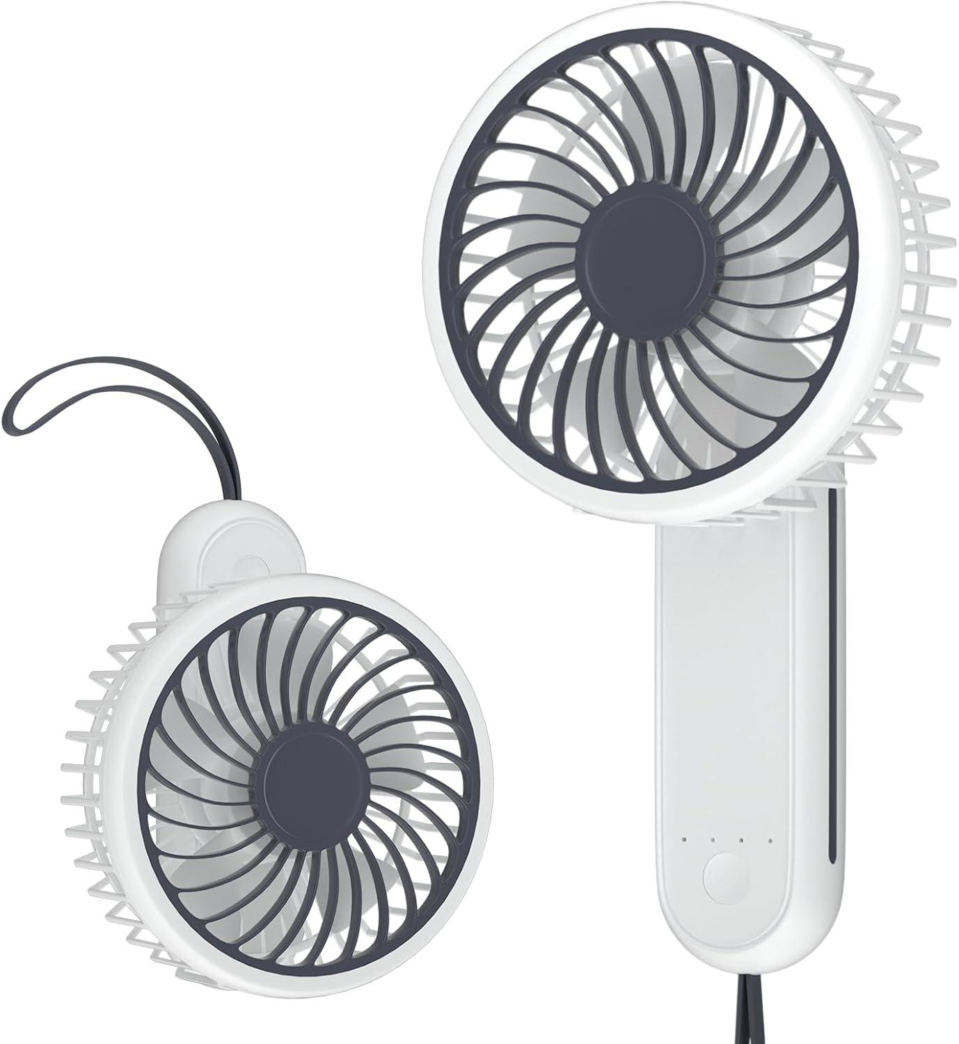 Magshion Foldable Handheld Mini Fan, Foldable USB Rechargeable Small Pocket Fan, Battery Operated Cooling Fan for Travel Indoor Outdoor, White