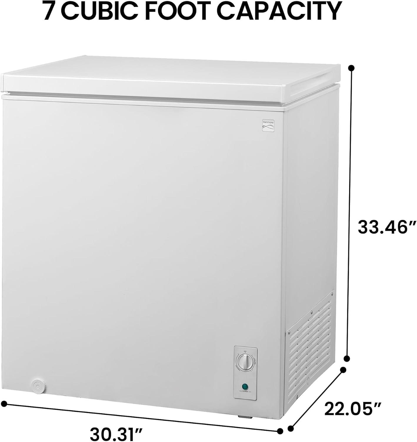 Compact White Convertible Refrigerator/Freezer with Stay-Open Lid