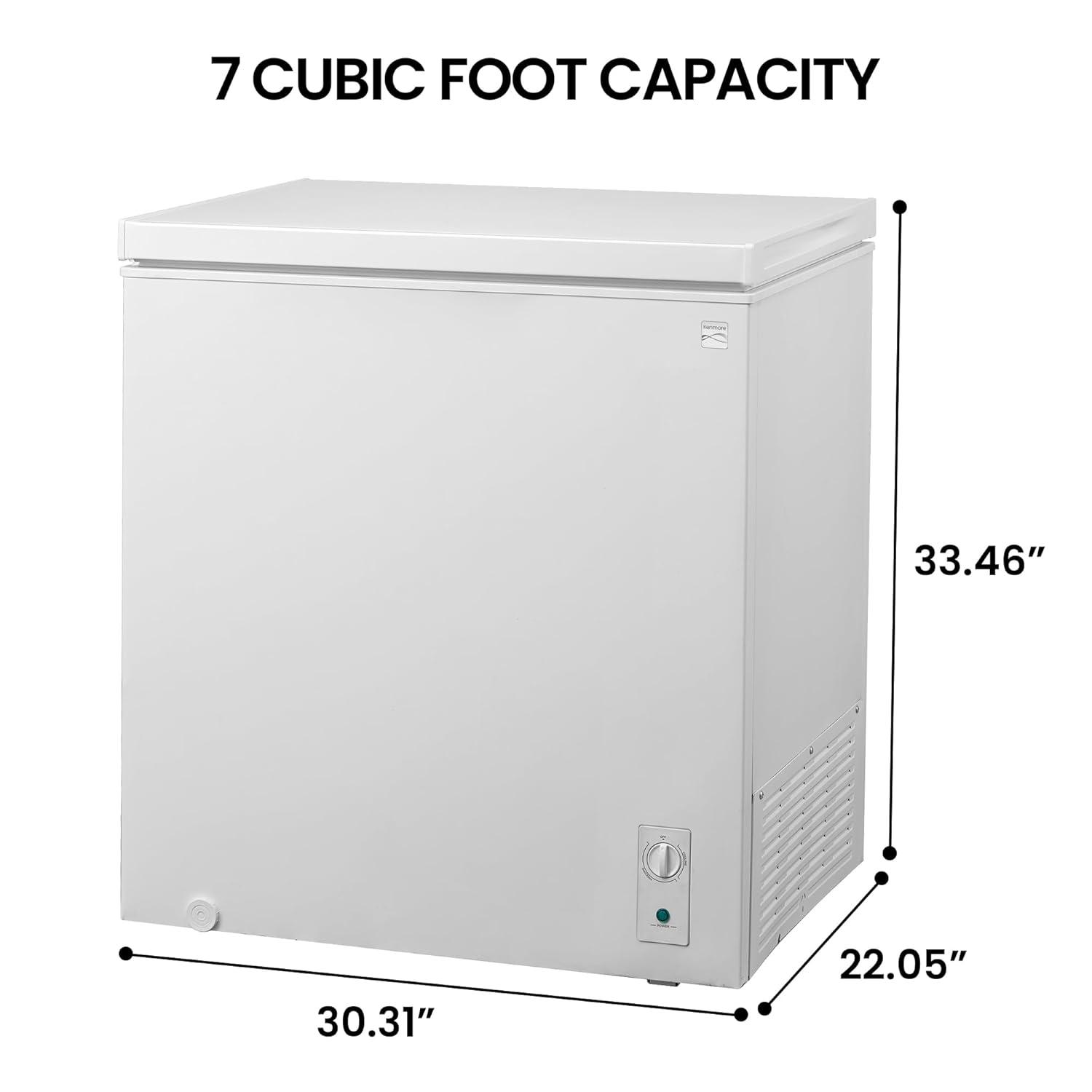 Compact White Convertible Refrigerator/Freezer with Stay-Open Lid