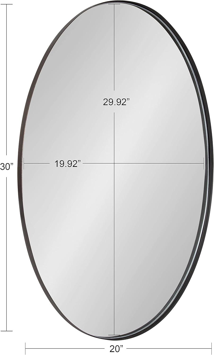 Kate and Laurel Rollo Oval Framed Wall Mirror, Bronze 20x30