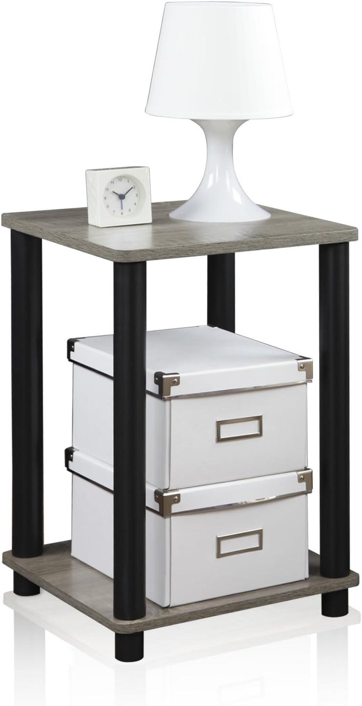 Furinno Turn-N-Tube End Table, Square,Black,Wood