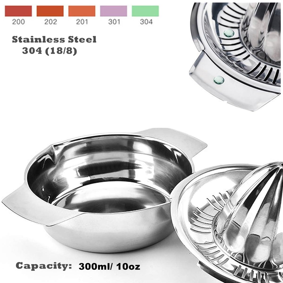 Lemon Orange Grapefruit Manual Juicer - Sturdy Manual Juicer Made of 304 Stainless Steel, with 2 Pour Spouts, Dishwasher Safe, Easy to Clean, Heavy-Duty.