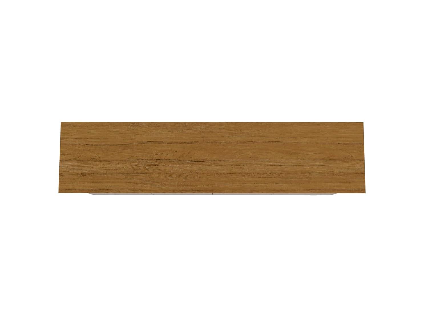 62.99" Yonkers Sideboard Off White/Cinnamon - Manhattan Comfort: Mid-Century Buffet Console
