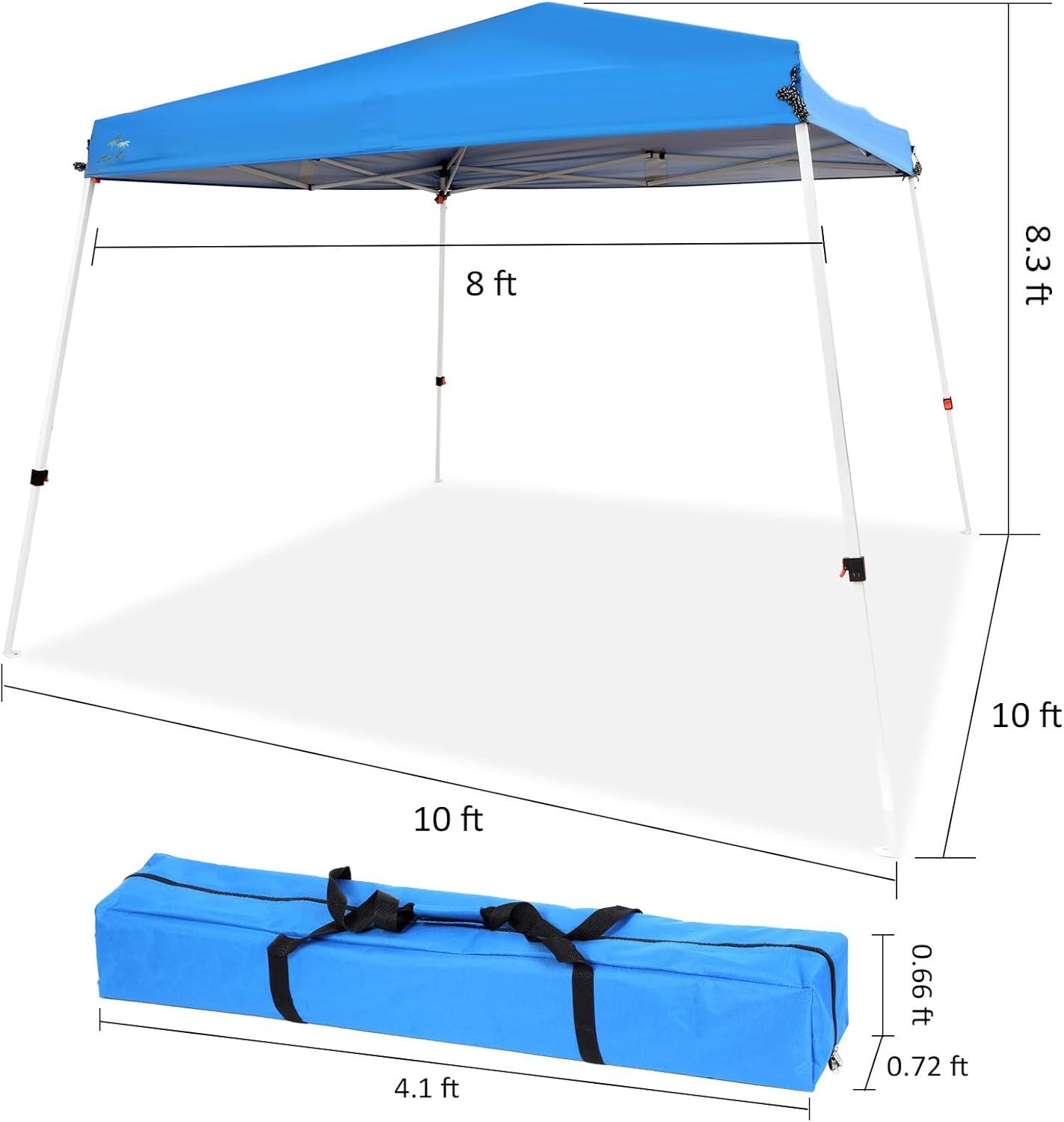 Blue 10x10 Slant Leg Waterproof Steel Canopy Tent