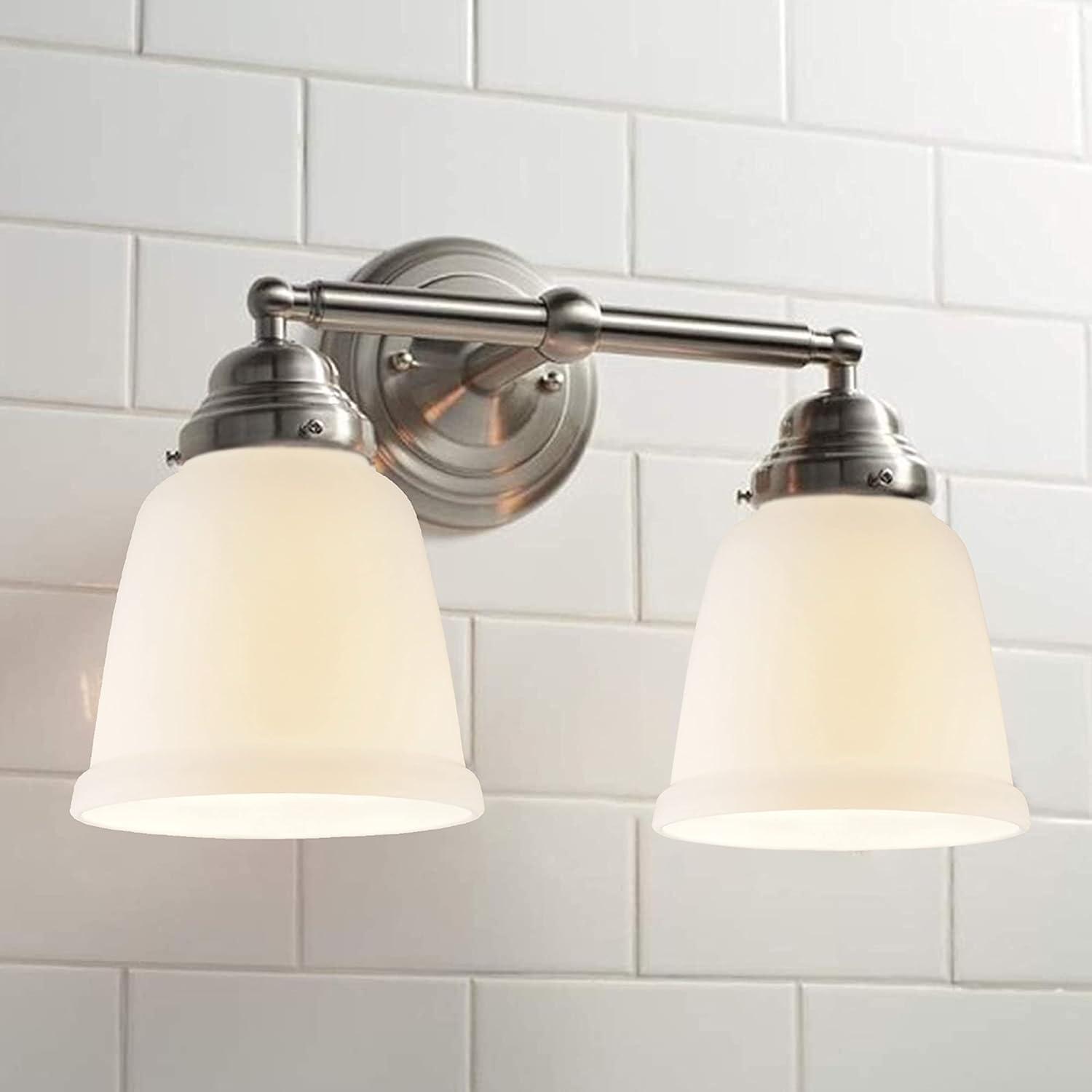 Aspen Creative 23078-4 Clear & Frosted Transitional Style Replacement Glass Shade, 2-1/8" Fitter Size, 4-1/2" high x 5" diameter, 4 Pack