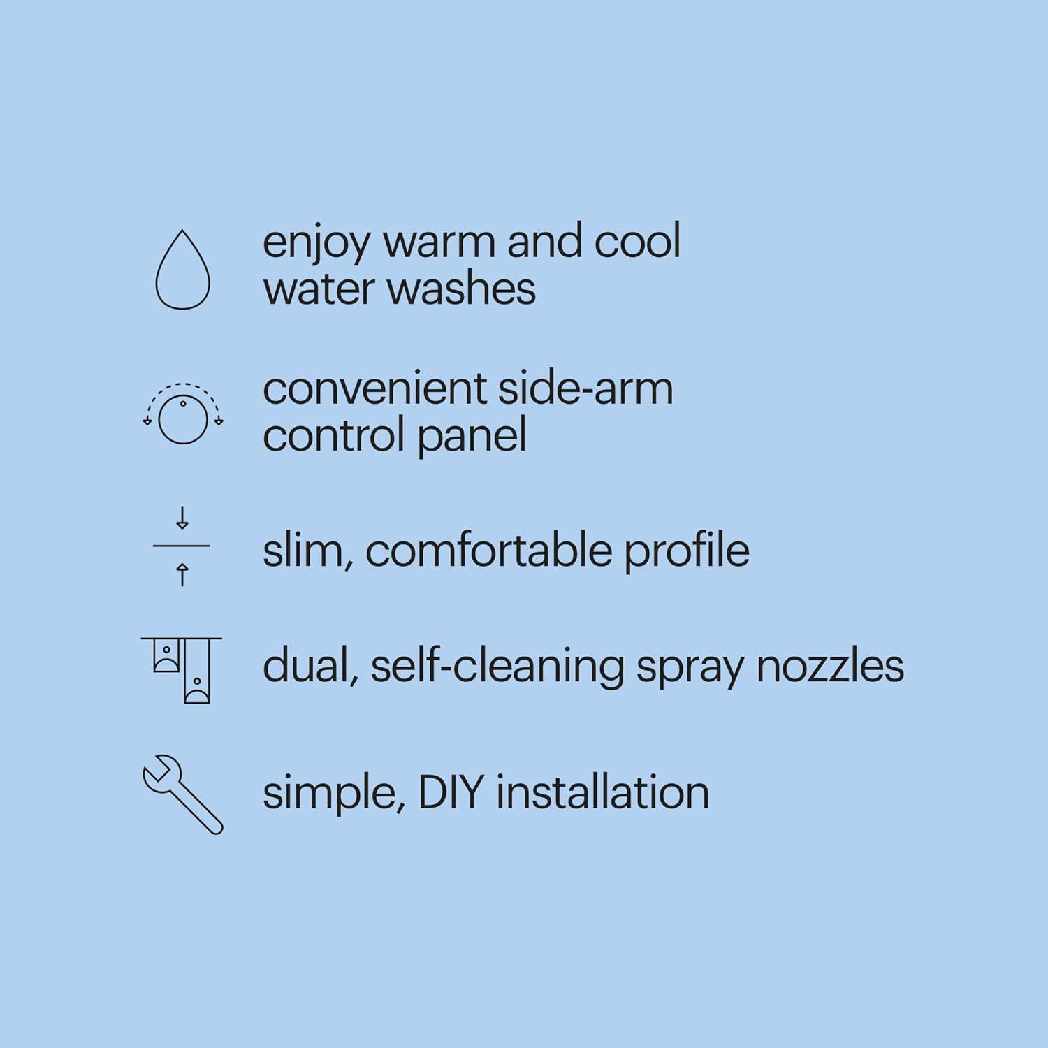 Brondell FSR-25 FSR-25 Freshspa Comfort+ Bidet Attachment, Dual Temp, Dual Nozzles