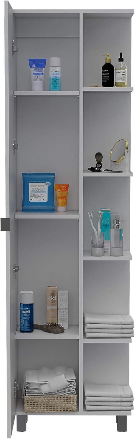 Urano Bathroom Storage Cabinet Organizer with Door and 9 Shelves