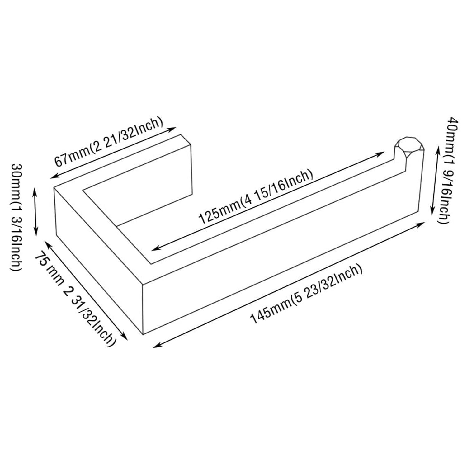 TNOMS Paper Roll Holder Matte Black Wall Mounted Stainless Steel Bathroom Rust Proof Toilet Tissue Holder,Q8002BK