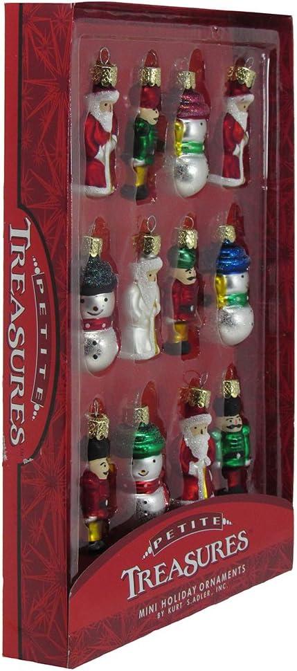 Kurt Adler 12-Piece Petite Treasures Glass Ornament Set,Christmas