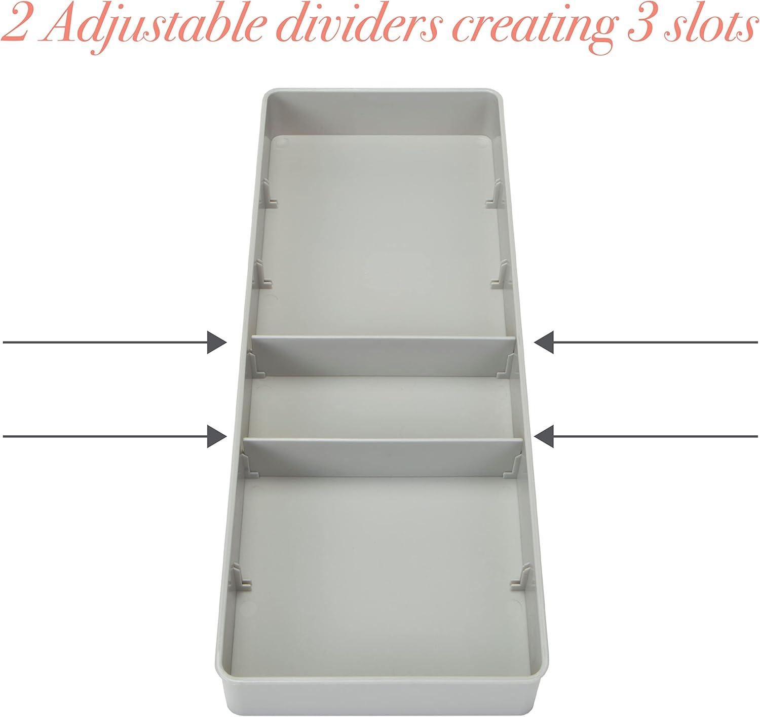 Kitchen Details Adjustable Drawer Organizer in Grey