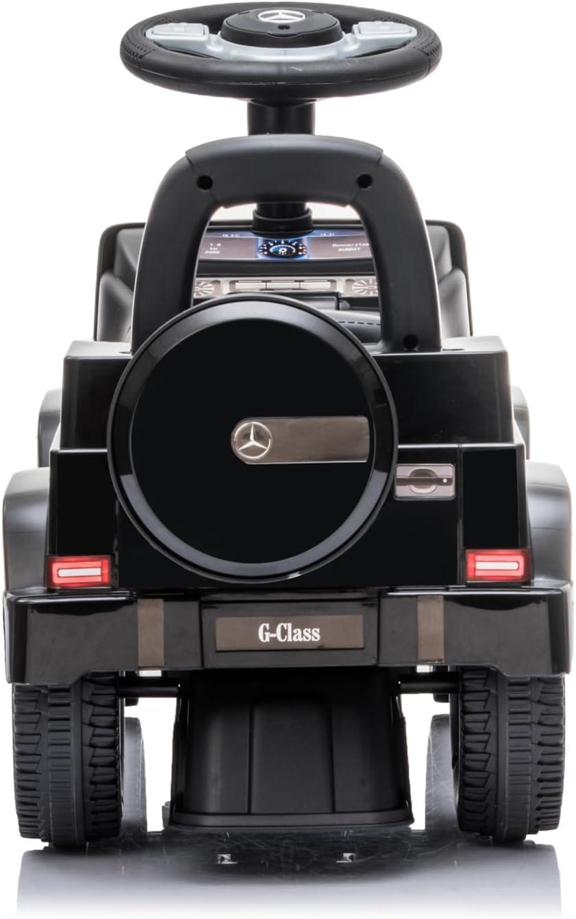 Best Ride On Cars Realistic Children's Mercedes G-Wagon Foot to Floor Ride Along Car & Push Behind Walker with Hidden Storage and Support Bar, Black
