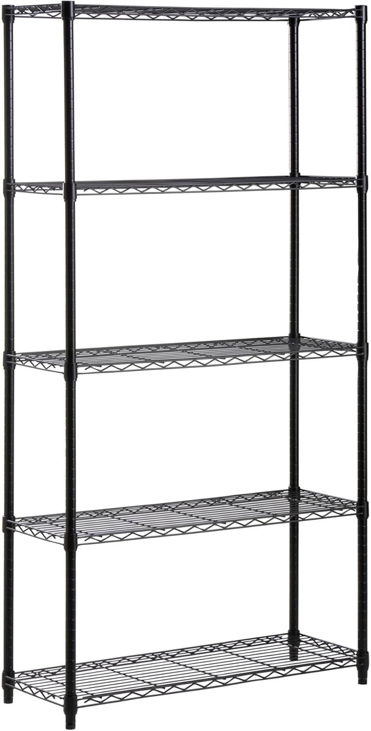 HONEIER 5-Tier Heavy Duty Storage Rack Shelving Unit Black