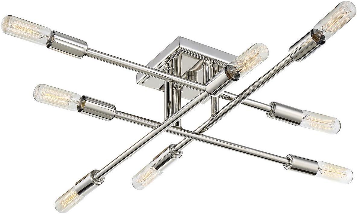 Lyrique Polished Nickel 8-Light Semi-Flush Ceiling Mount