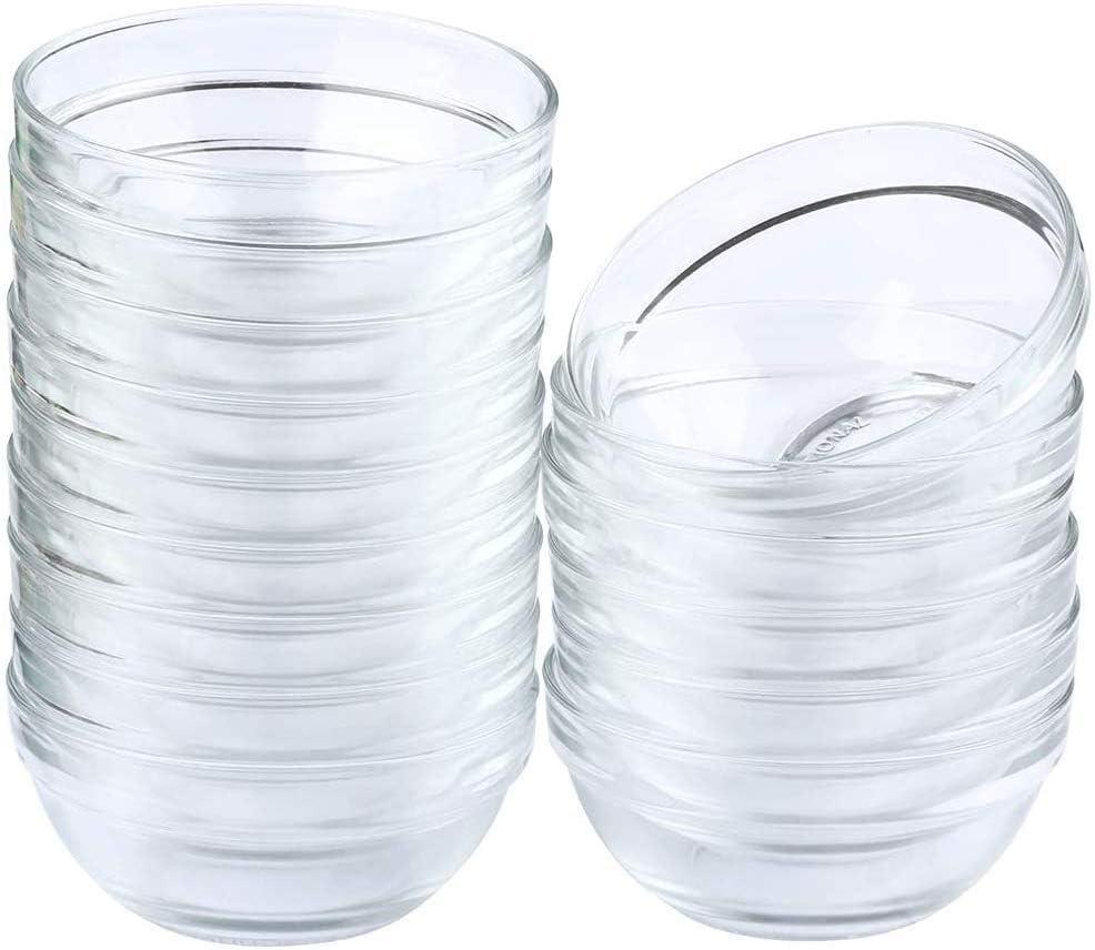 Mini Bowls 4 Inch Glass Bowls for Kitchen Prep, Dessert, Dips, and Candy Dishes ,4oz Stackable Dishware safe ,Set of 16 (combination)