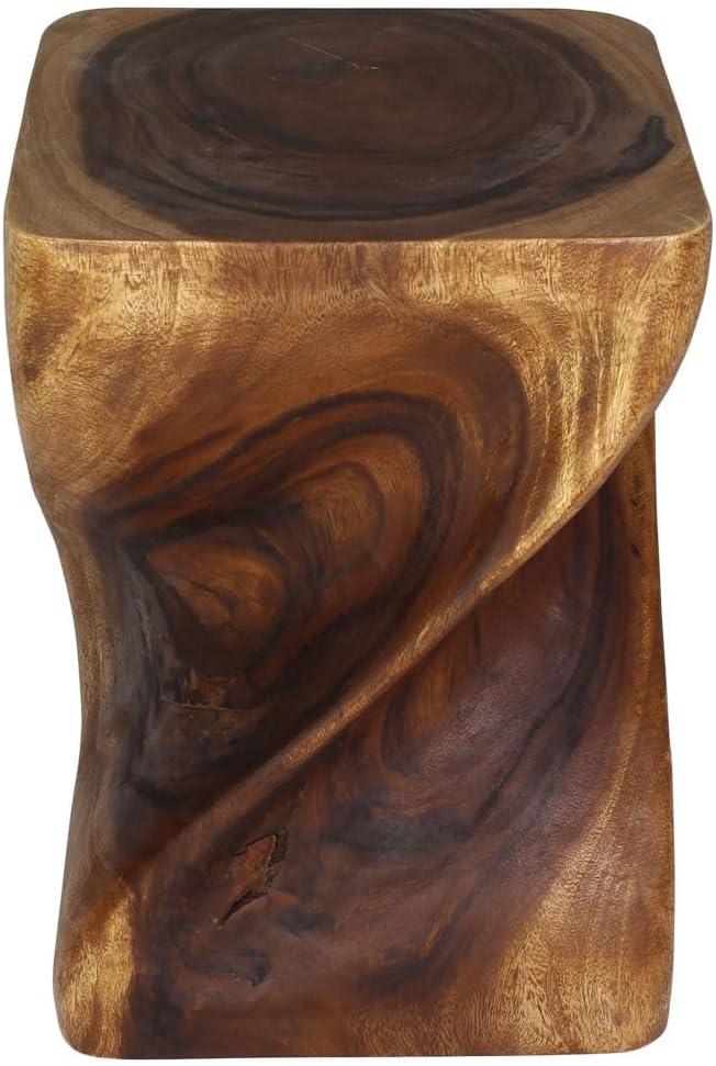 Kammika Import Export Co., Ltd. Haussmann® Big Twist Wood Stool Table 14 in SQ x 20 in H Walnut Oil