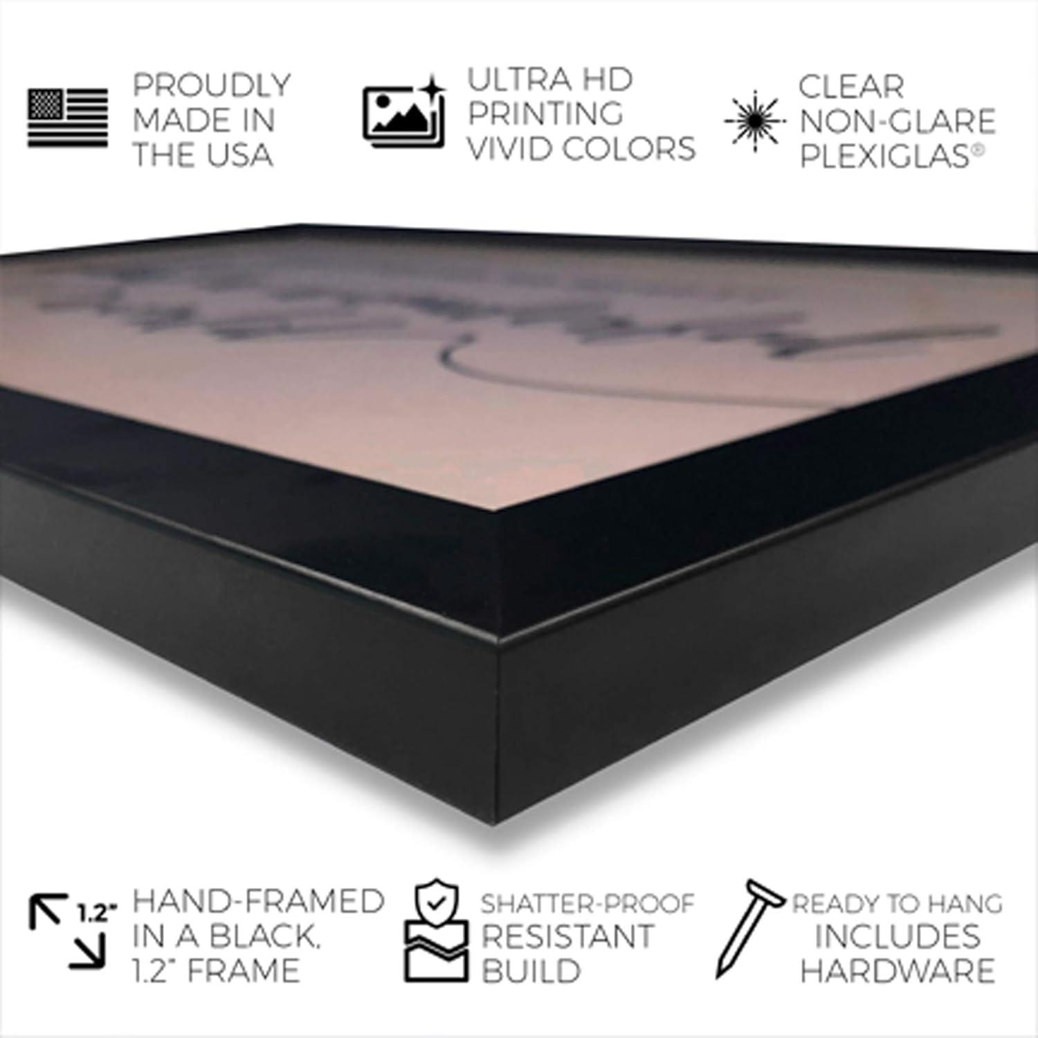 Wynwood Studio Transportation Framed Wall Art Prints 'Harley Engine 1923 Chalkboard' Motorcycles Home Décor - Black, White, 13" x 19"