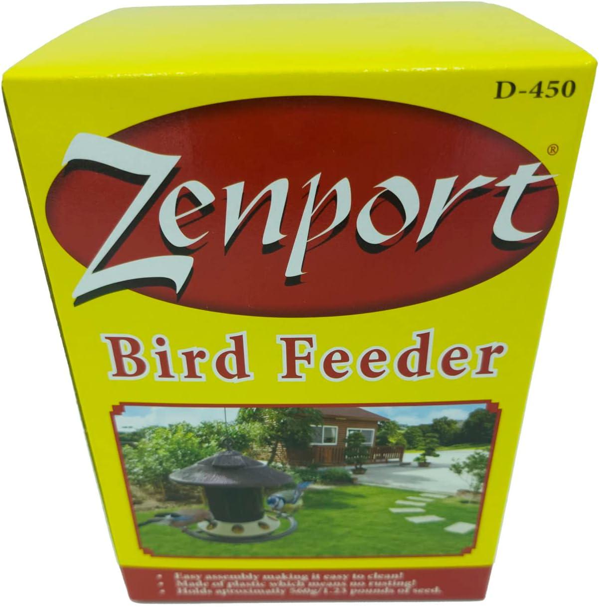 Zenport Industries D-450 Multi-Bird Hanging Feeder with Roof, 1.23 lb Capacity, Multicolor