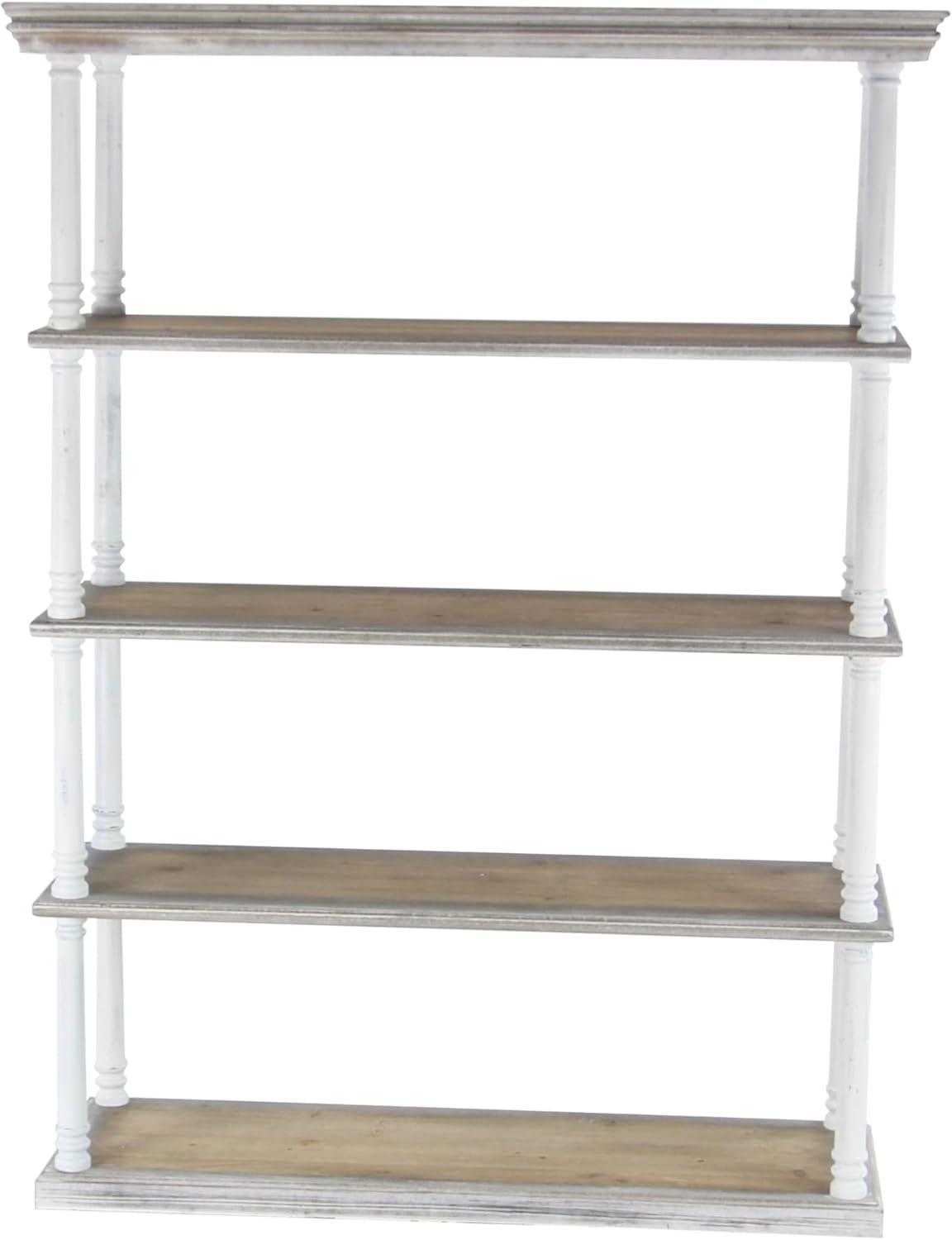 DecMode 47" x 64" Brown Wood 5-Tier Shelving Unit, 1-Piece