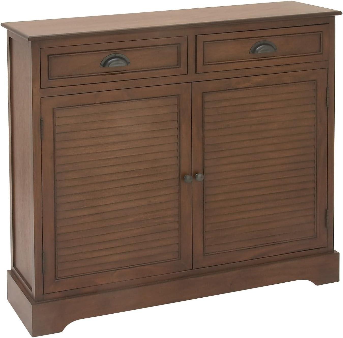 Brown Polished Wood Freestanding Storage Cabinet