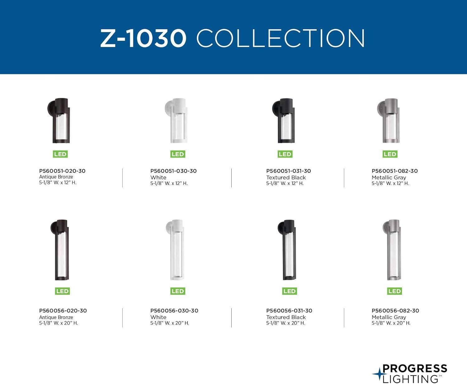 Progress Lighting Z-1030 1-Light Outdoor LED Sconce, Aluminum, Black Finish, Clear Glass Shade