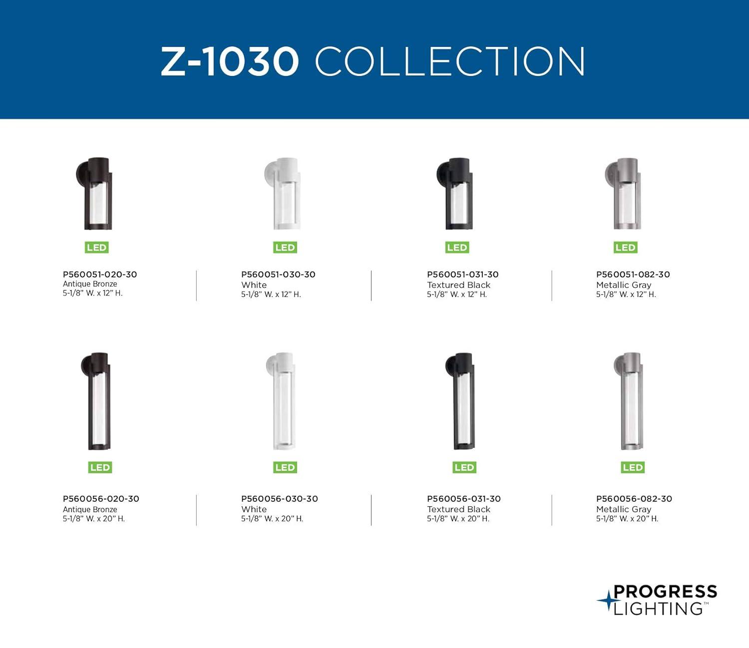 Progress Lighting Z-1030 1-Light Outdoor LED Sconce, Aluminum, Black Finish, Clear Glass Shade