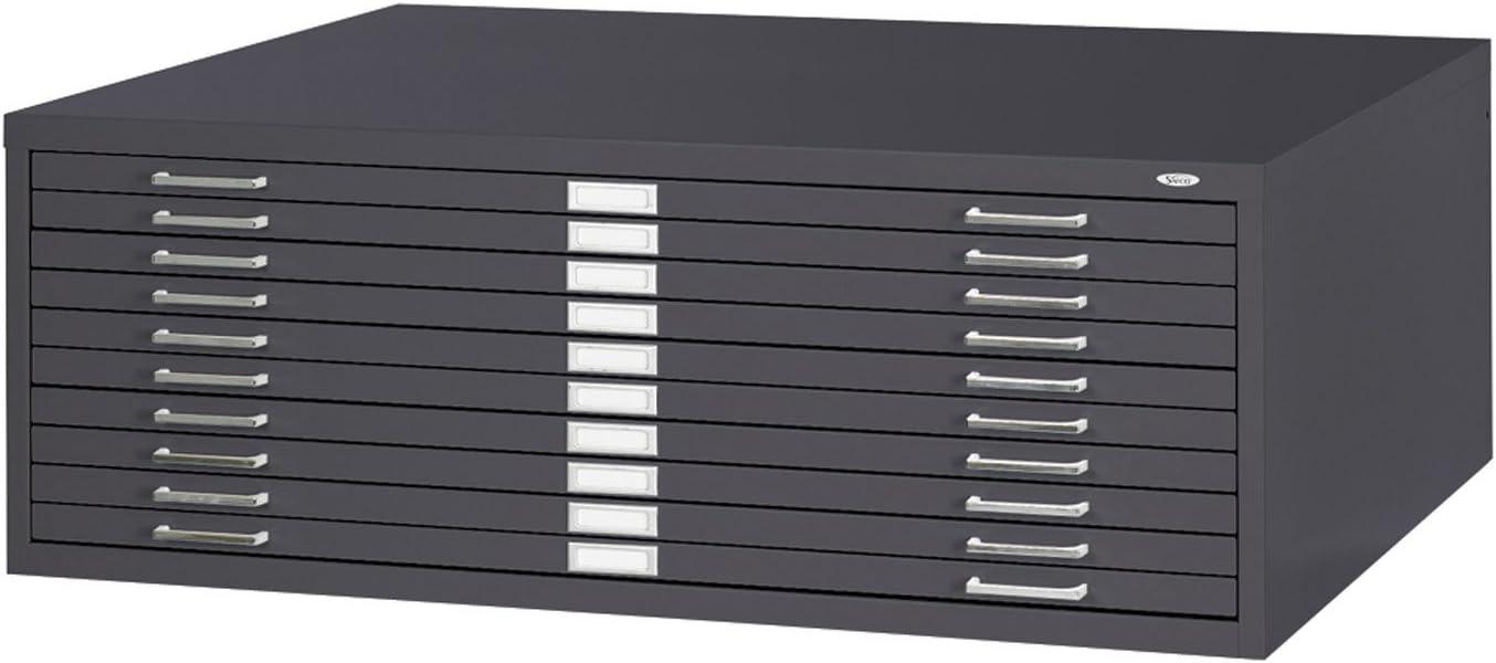 Black Modular 10-Drawer Steel Flat File Cabinet