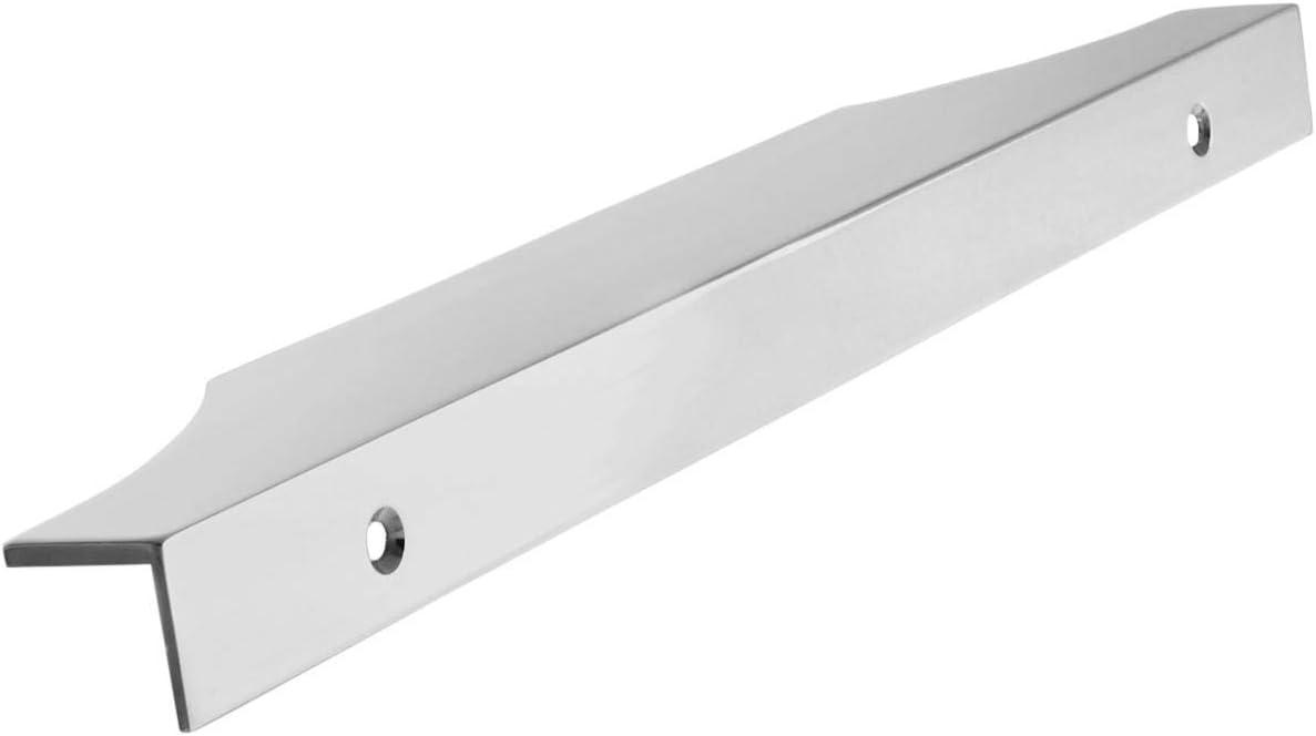 Polished Chrome Modern Cabinet Edge Pull with Mounting Hardware