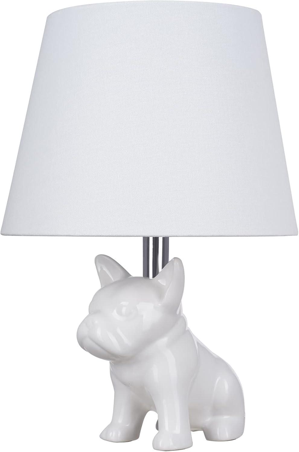 Bulldog Ceramic Table Lamp - White