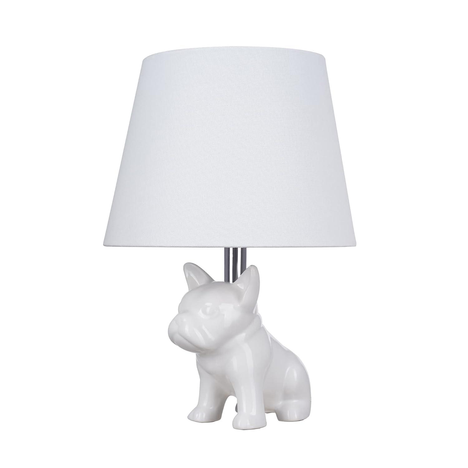 Bulldog Ceramic Table Lamp - White