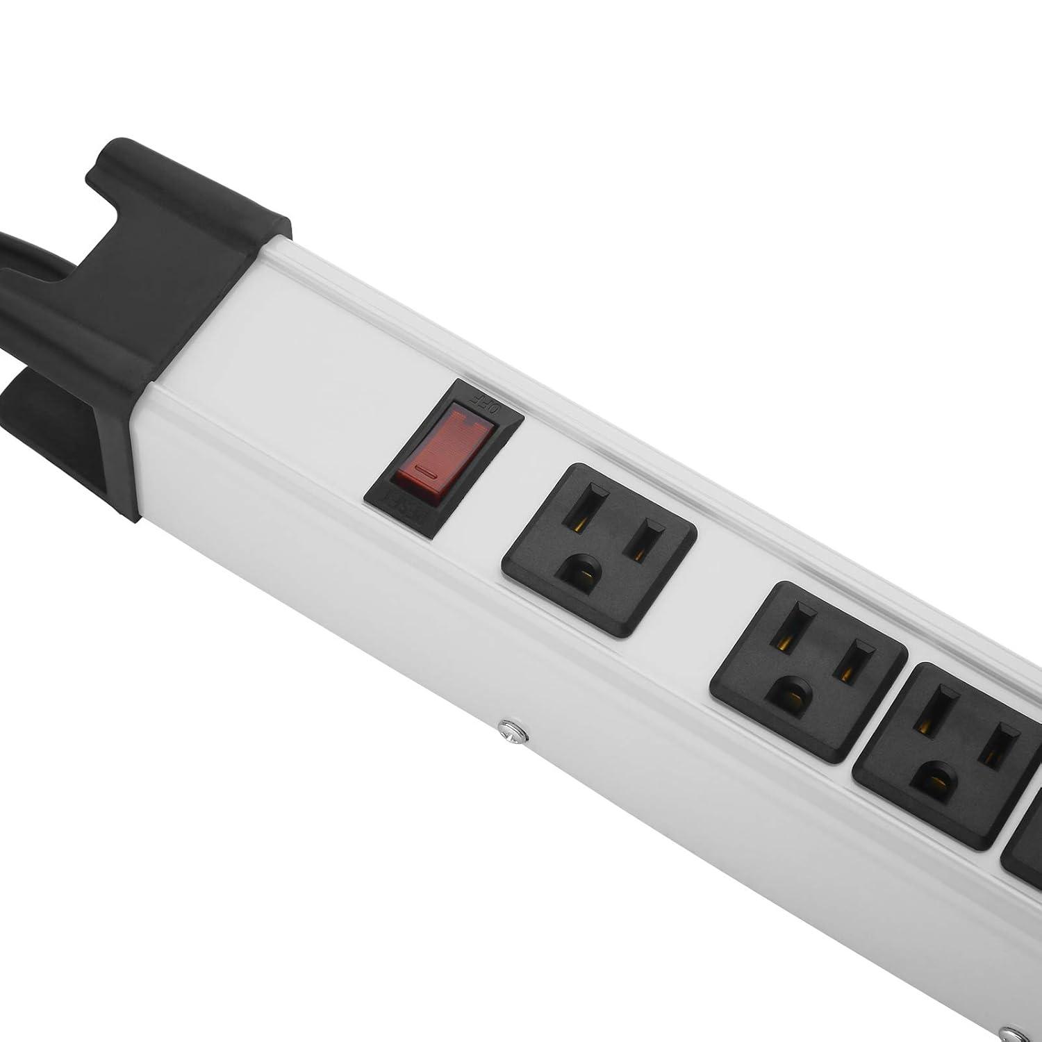 Strongway 6-Outlet Steel Power Strip, 14/3 Ga., 15 Amps