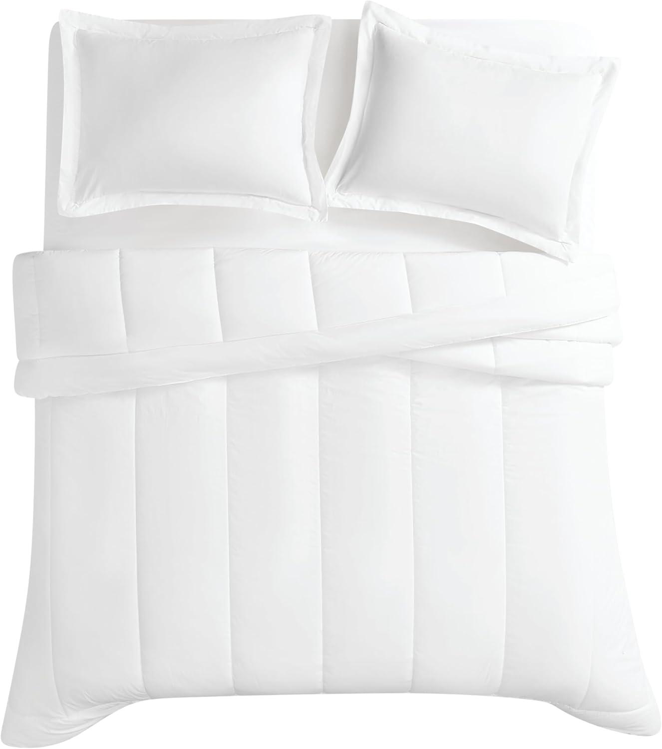 Brooklyn Loom 3pc Full/Queen Percale Comforter Set White