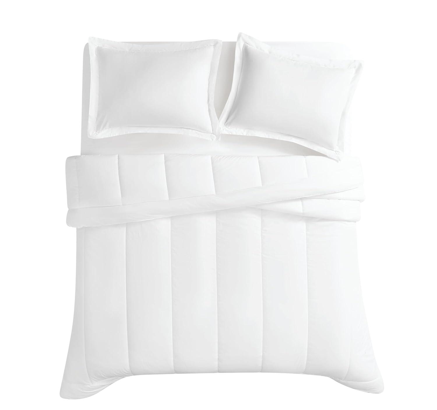 Brooklyn Loom 3pc Full/Queen Percale Comforter Set White