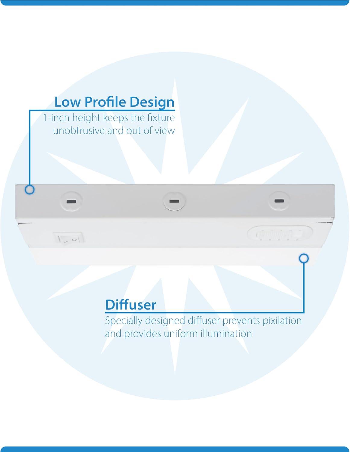 9-Inch White Adjustable LED Under Cabinet Light with Switch