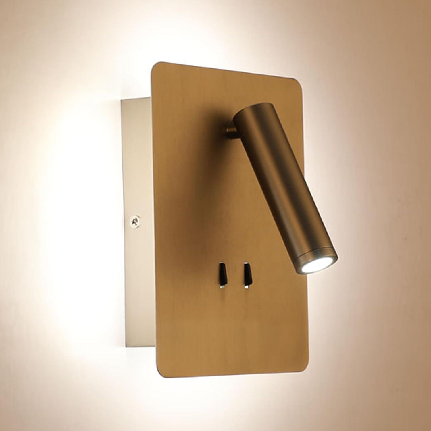 Nickel Adjustable LED Wall Sconce with Backlight