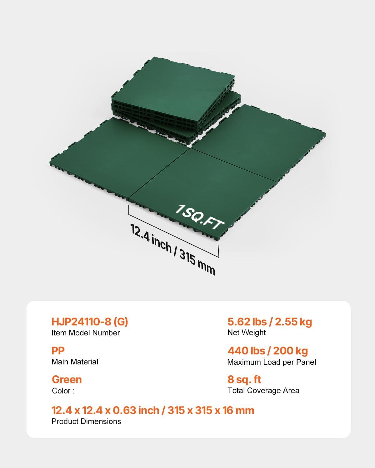 Green Interlocking Waterproof Outdoor Sports Floor Tiles